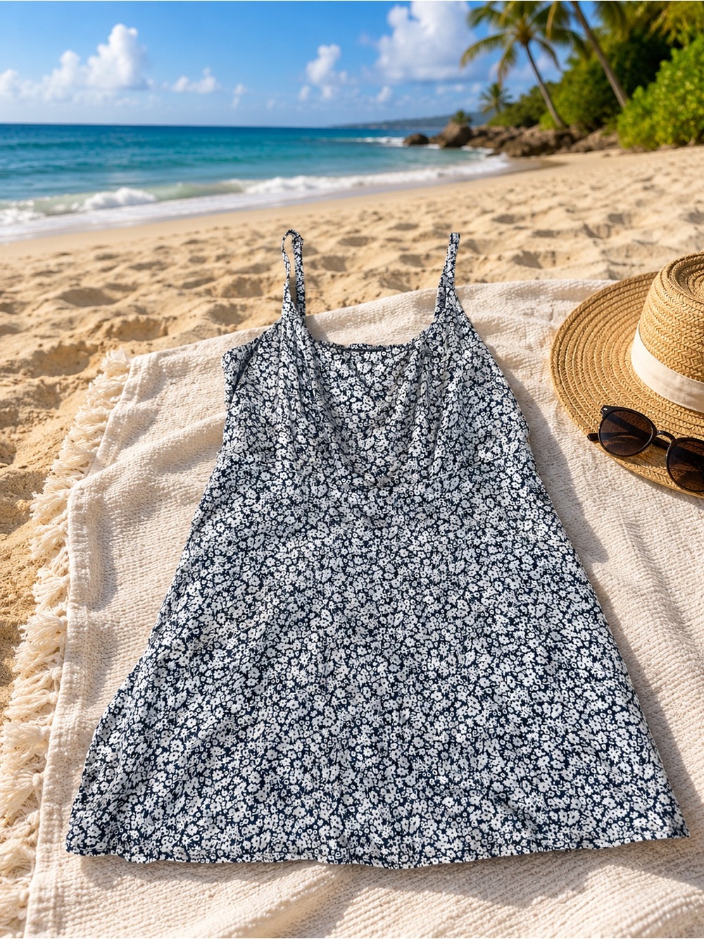 Old Navy Blue & White Floral Sundress